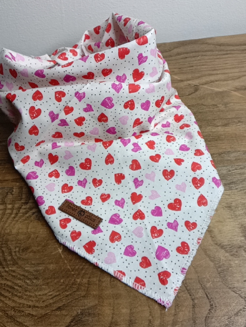 lionet paws Heart Dot w\Small Hearts ❤️ 🩷 💜 Dog 🐶 Bandana, Collar.Size LARGE